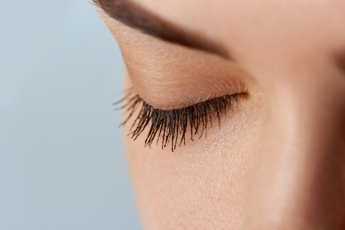 Close-up of eyelash extension